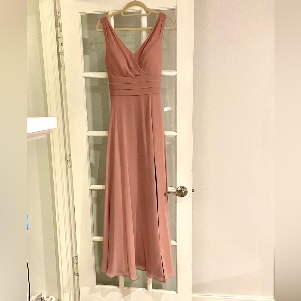 Azazie Mauve Sleeveless Wedding Dress